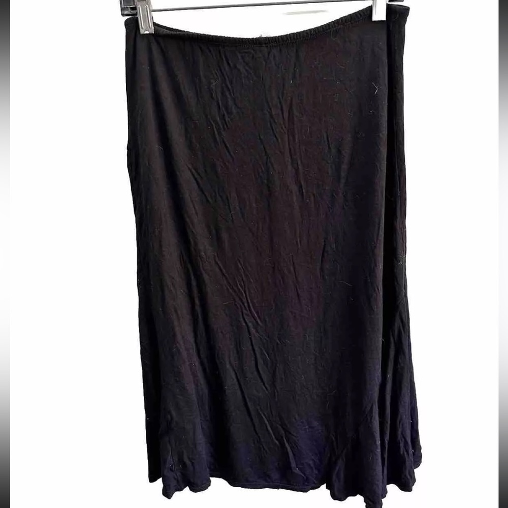 Vintage go fish co. Black casual 27” midi rayon double layered skirt S - Picture 3 of 3